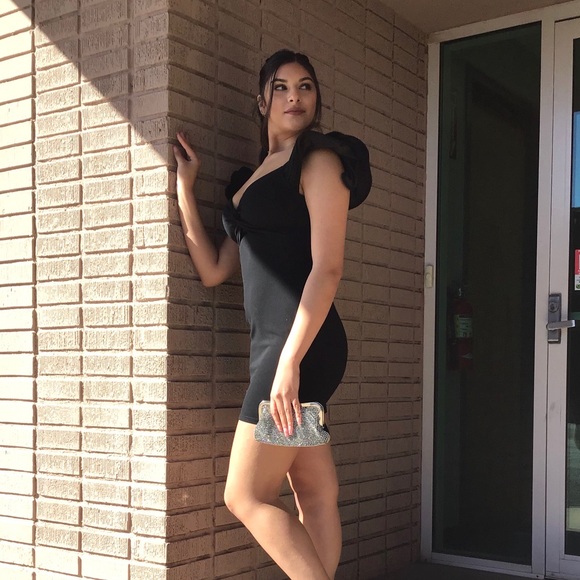 Black Evening Special Occasion Mini Dress NWT - Picture 5 of 7